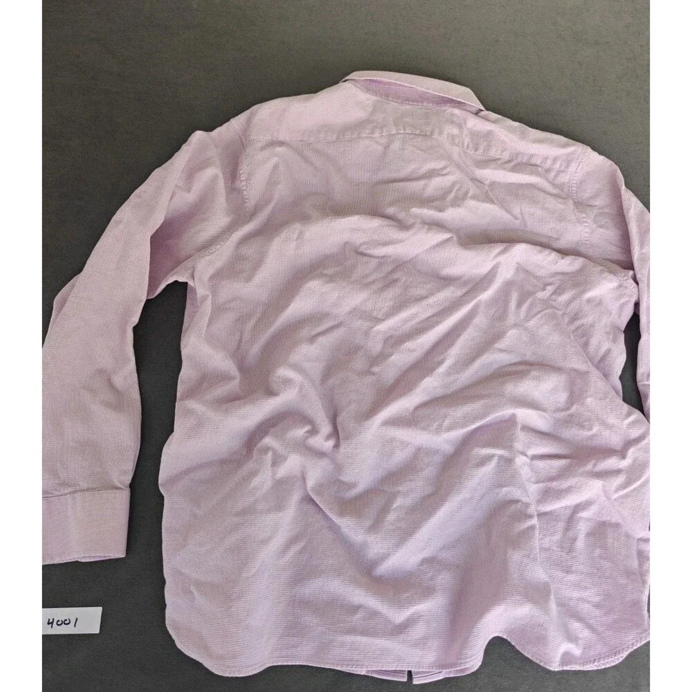Banana Republic Slim Fit Dress Shirt Mens XXL Pink Textured Button Front